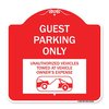 Signmission Guest Parking Unauthorized Vehicles Towed Owner Expense W/ Graphic Alum, 18" L, 18" H, RW-1818-23928 A-DES-RW-1818-23928
